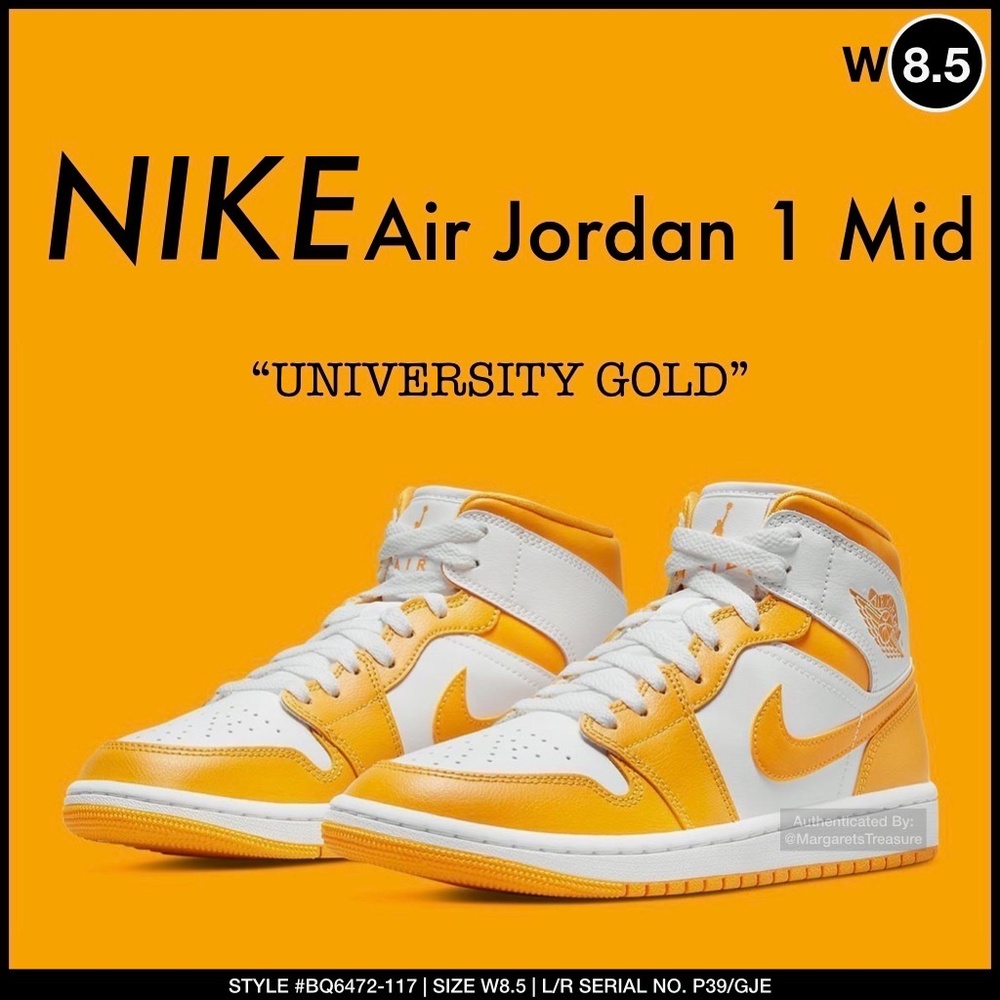 Nike Air Jordan 1 Mid “UNIVERSITY GOLD” | W8.5 BQ6472-117 Original Good Box NWT